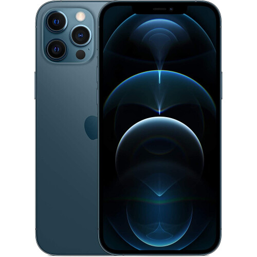 Refurbished Apple Apple iPhone 12 Pro Max, 128GB, Pacific Blue - (Renewed)