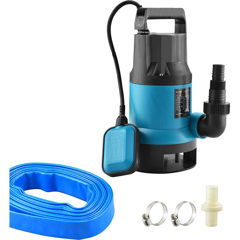 KATSU Garden Submersible Water Pump 400W with 10 Meters 1.1/4" Hose & Quick Coupler Connector