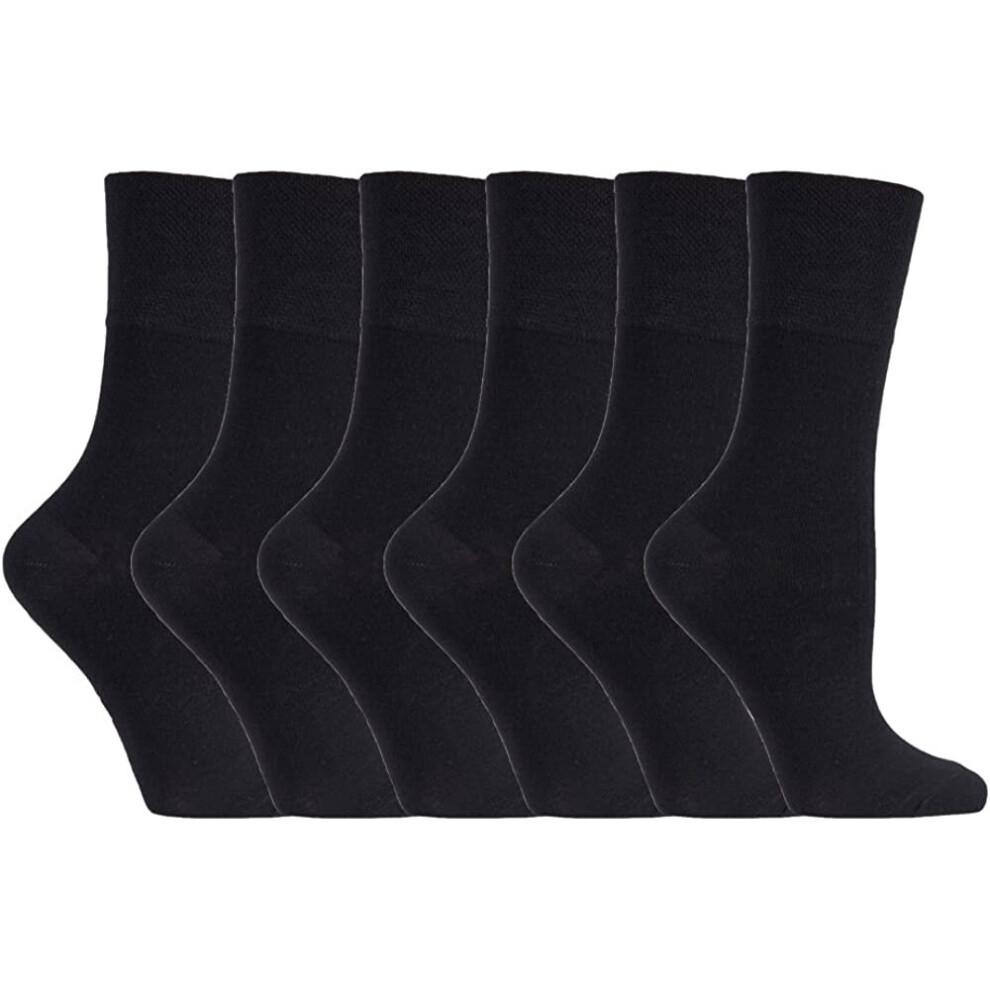 6 pairs Gentle Grip Loose Top Non Binding Elastic Bamboo Socks UK 4-8 EUR 37-42 (RM31)