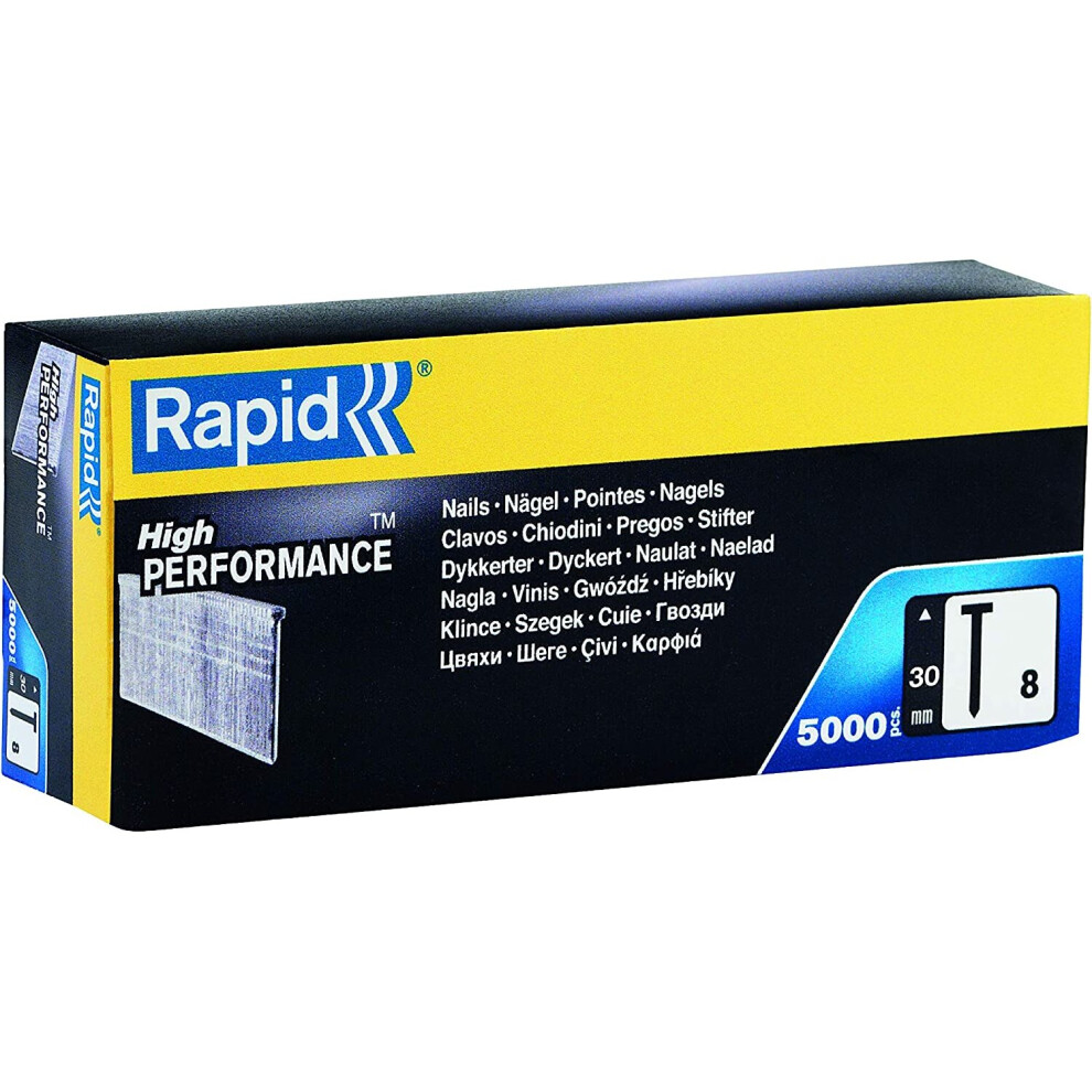 Rapid High Performance No.8 Galvanised Steel Brad Nails, Wire Length: 30 mm, 40014273 - 5000 Pieces