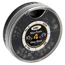 NGT 4 Way Dispenser - Non Toxic Fishing Split Shot - AAA, BB, 4,6