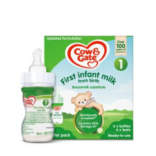 Cow & Gate 1 First Baby Milk Formula Starter Pack Ready to Use Liquid, from Birth, 6x70 ml