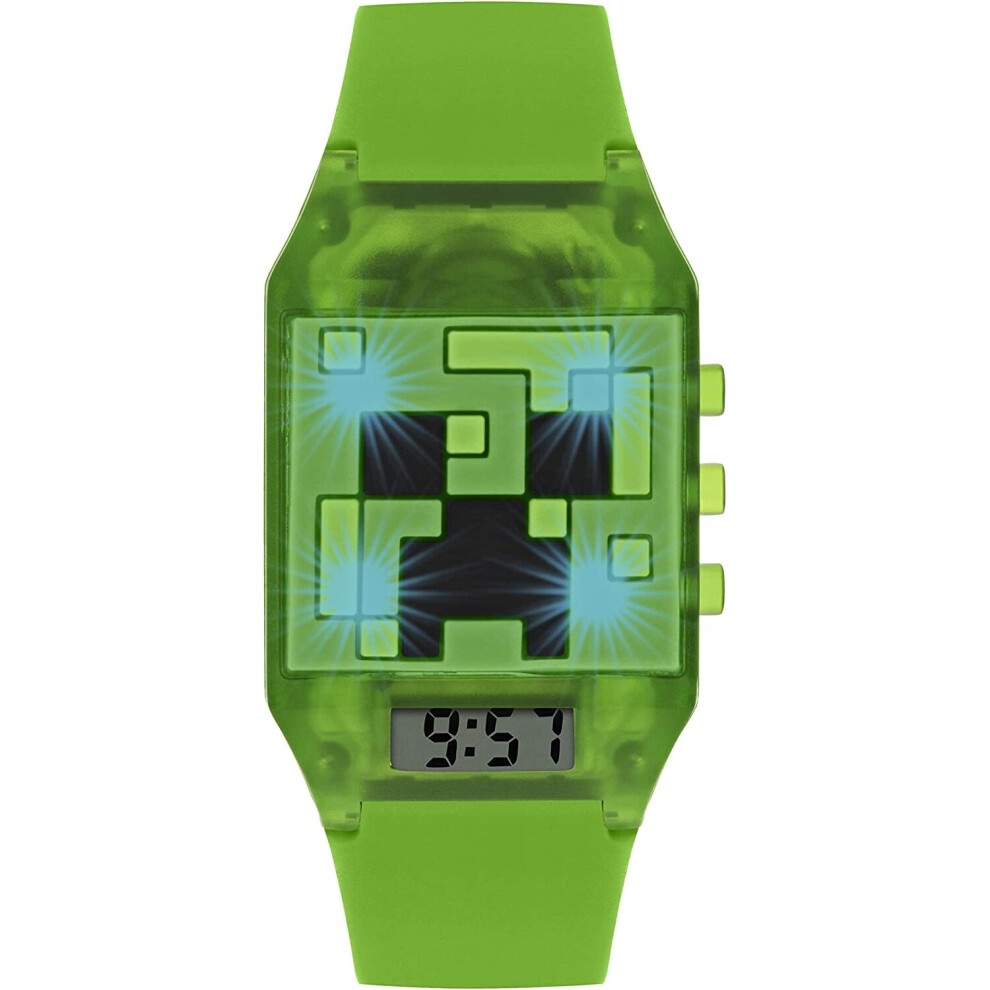 Minecraft Unisex Kid's Digital Analog Quartz Watch with Rubber Strap MIN4014