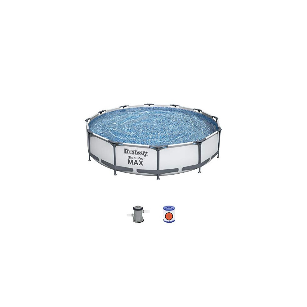 Bestway BW56416 Swimming Pool with Filter Pump, Steel Pro Max, 30 Inch Deep, 12 ft