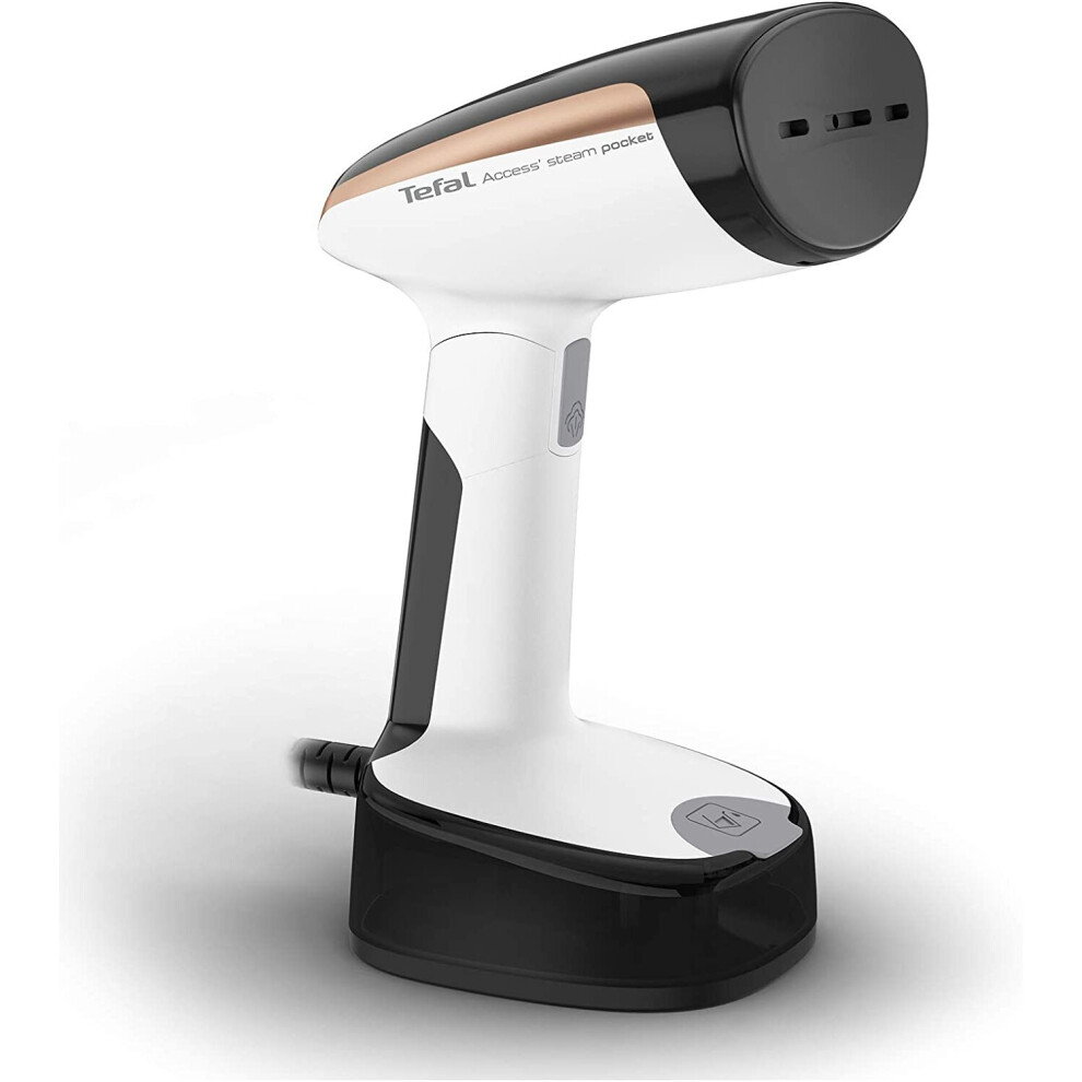 Tefal Access Steam Pocket Dt3030 Garment Steamer, Handheld, 1300 W, 120 Milliliters, Black, White & Rose Gold