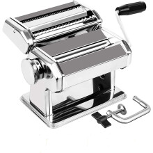 Pasta Maker Machine-3 in 1 Stainless Steel Pasta Machine (8 Thickness Settings),for Fettuccine/Spaghetti/Lasagne/Dough,Silver 150