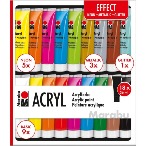 Marabu Acrylic Paints, Multi, 36ml