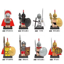 (Style A 8pcs) 16pcs Roman Soldiers Spartan Women Warriors Templar Knights Minifigures Gift Fit Lego