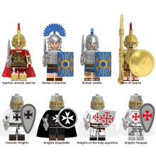 (Style B 8pcs) 16pcs Roman Soldiers Spartan Women Warriors Templar Knights Minifigures Gift Fit Lego