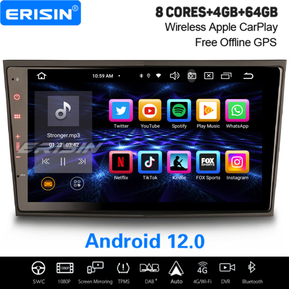 8" 8-Core Android 12 Car Stereo Opel Vauxhall Astra H Combo Vectra Signum Zafira DAB+ CarPlay Satnav 64GB