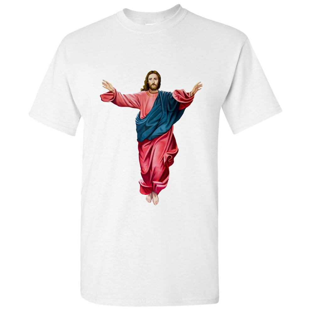 (3XL) Jesus Christ Christianity Son of God Messenger Men White T Shirt Tee Top