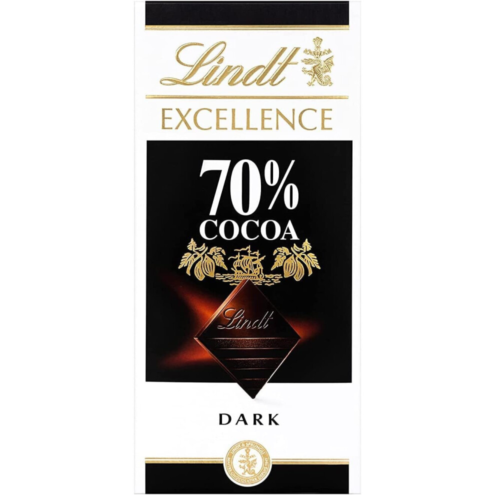 (Pack Of 6) Lindt Excellence 70% Cocoa Dark Chocolate 100g