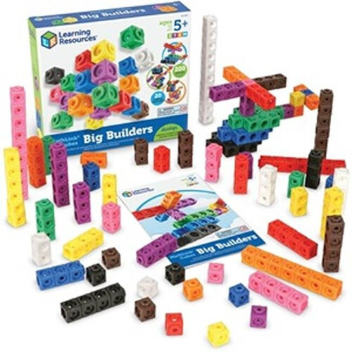 Learning Resources Learning Resources LRNLER9291 10.1 x 2 in. Math Link Cubes Big Builder, Multi Color