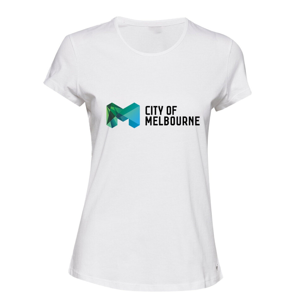 (White, L) City of Melbourne Victoria Australia Love Art Gift Ladies Women T Shirt Tee Top