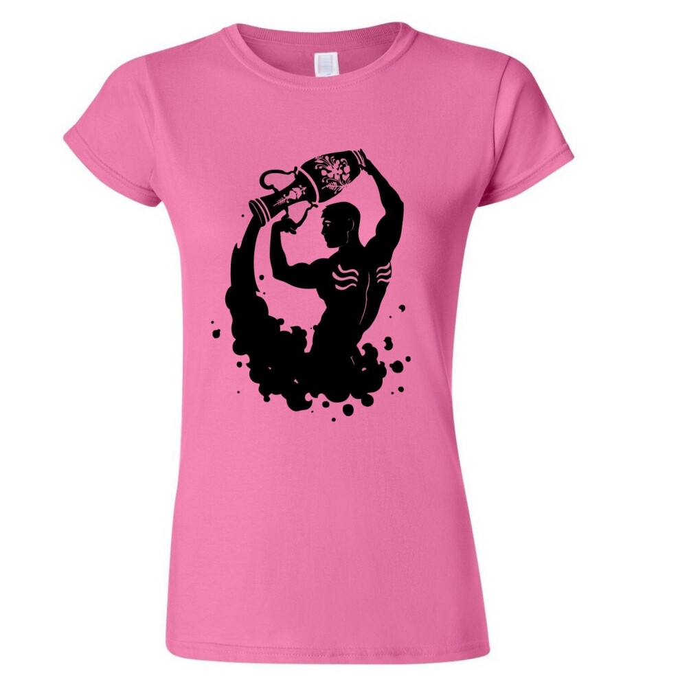 (Pink, XL) Aquarius Zodiac Horoscope Astrological Water Bearer Ladies Women T Shirt Tee Top