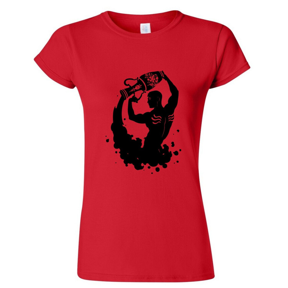 (Red, XL) Aquarius Zodiac Horoscope Astrological Water Bearer Ladies Women T Shirt Tee Top