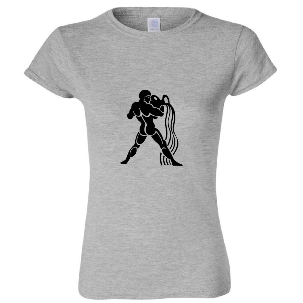 (Sport Grey, L) Aquarius Zodiac Horoscope Astrological Hercules Ladies Women T Shirt Tee Top