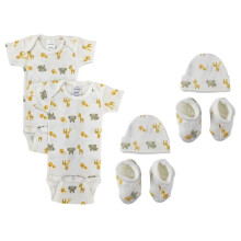 Bambini NC-0691 Unisex Newborn Baby 6 Piece Layette Sets, White