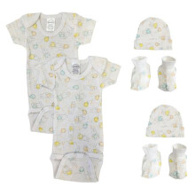 Bambini NC-0657 Unisex Newborn Baby 6 Piece Layette Sets, White