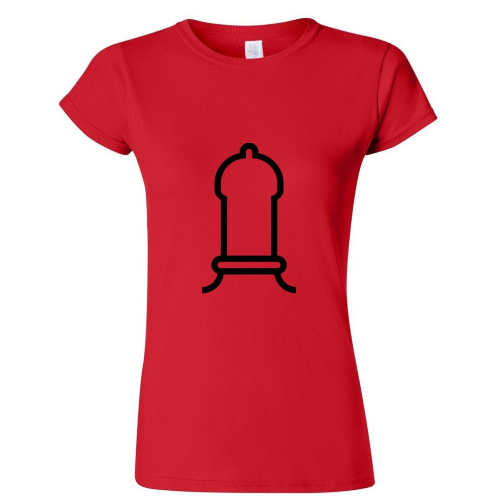 (Red, XL) Adult Dick Penis Condom Joke Funny Art Ladies Women T Shirt Tee Top