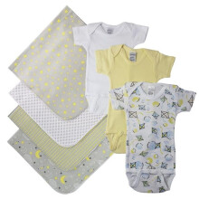 Bambini NC-0546NB Unisex Baby 7 Piece Layette Sets, White & Yellow - Newborn