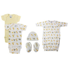 Bambini NC-0688 Unisex Newborn Baby 5 Piece Layette Sets, White