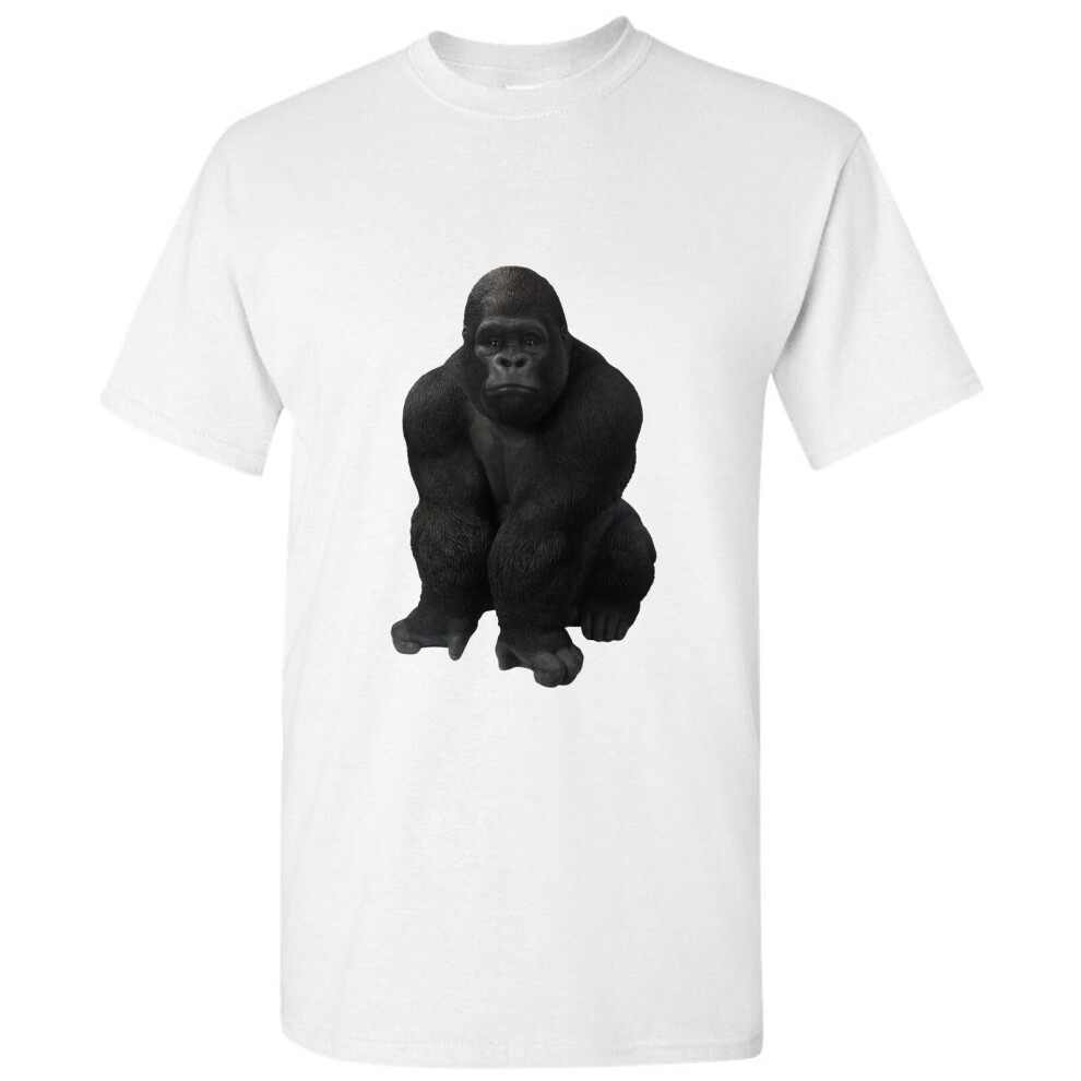 (2XL) Cool Gorilla Animal Jungle Design GYM Workout White Men T Shirt Tee Top S - 5XL