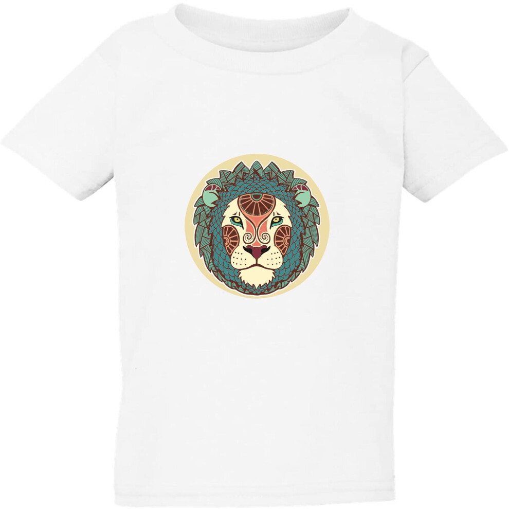 (XL / 5T / 4-5 YO) Lion Head Leo King Jungle Zodiac Horoscope White Boys Girls T Shirt Tee Top Kids