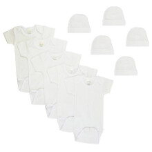 Bambini NC-0411S Unisex Baby 10 Piece Layette Sets, White & Blue - Small