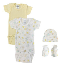 Bambini NC-0639 Unisex Newborn Baby 4 Piece Layette Sets, White