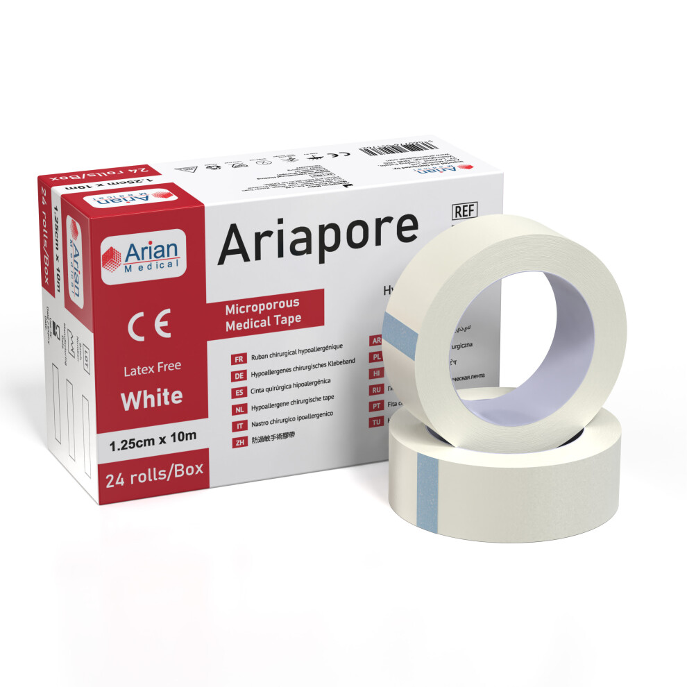 Ariapore Micropore Surgical 1.25cm X 10m Tape - 12 Rolls