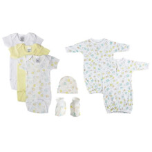 Bambini NC-0642 Unisex Newborn Baby 7 Piece Layette Sets, White