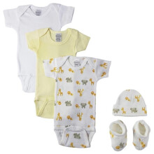 Bambini NC-0675 Unisex Newborn Baby 5 Piece Layette Sets, White