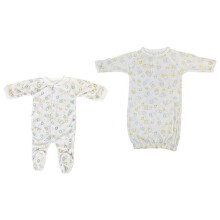 Bambini NC-0715L Unisex Closed-toe Sleep & Play Set, White - Medium - Pack of 2
