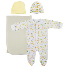 Bambini NC-0973S Unisex Newborn Baby 5 Piece Layette Sets, Yellow