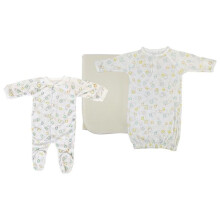 Bambini NC-0970M Unisex Newborn Baby 3 Piece Layette Sets, Yellow