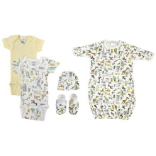 Bambini NC-0564 Unisex Newborn Baby 5 Piece Layette Sets, White
