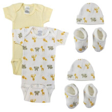 Bambini NC-0685 Unisex Newborn Baby 6 Piece Layette Sets, White