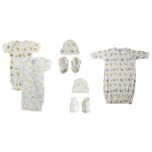 Bambini NC-0665 Unisex Newborn Baby 7 Piece Layette Sets, White