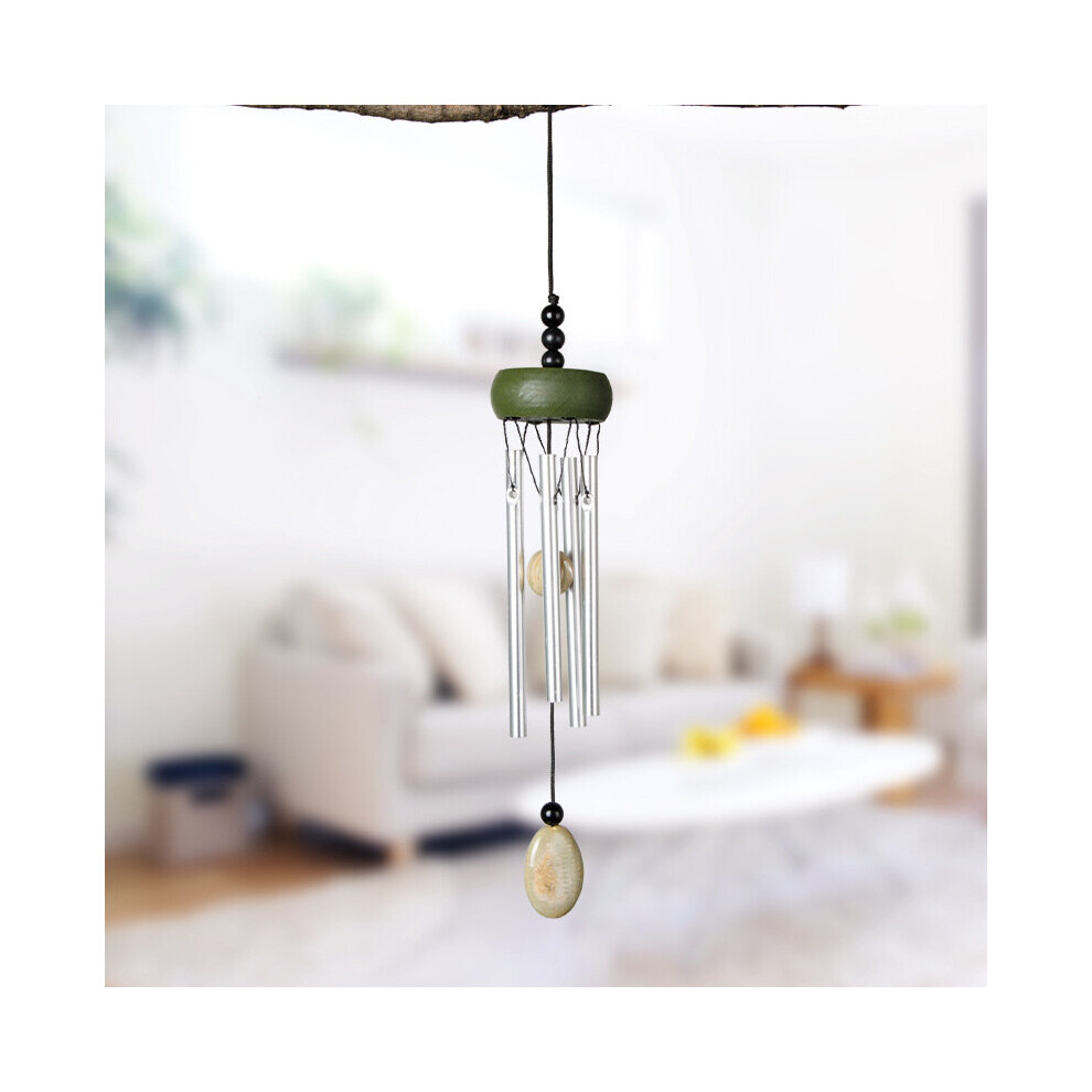((Round)Green) Antique Wind Chimes Mini Aluminum Rod Wind Chime Home Decor Windchime Outdoor Garden Windbells Gift