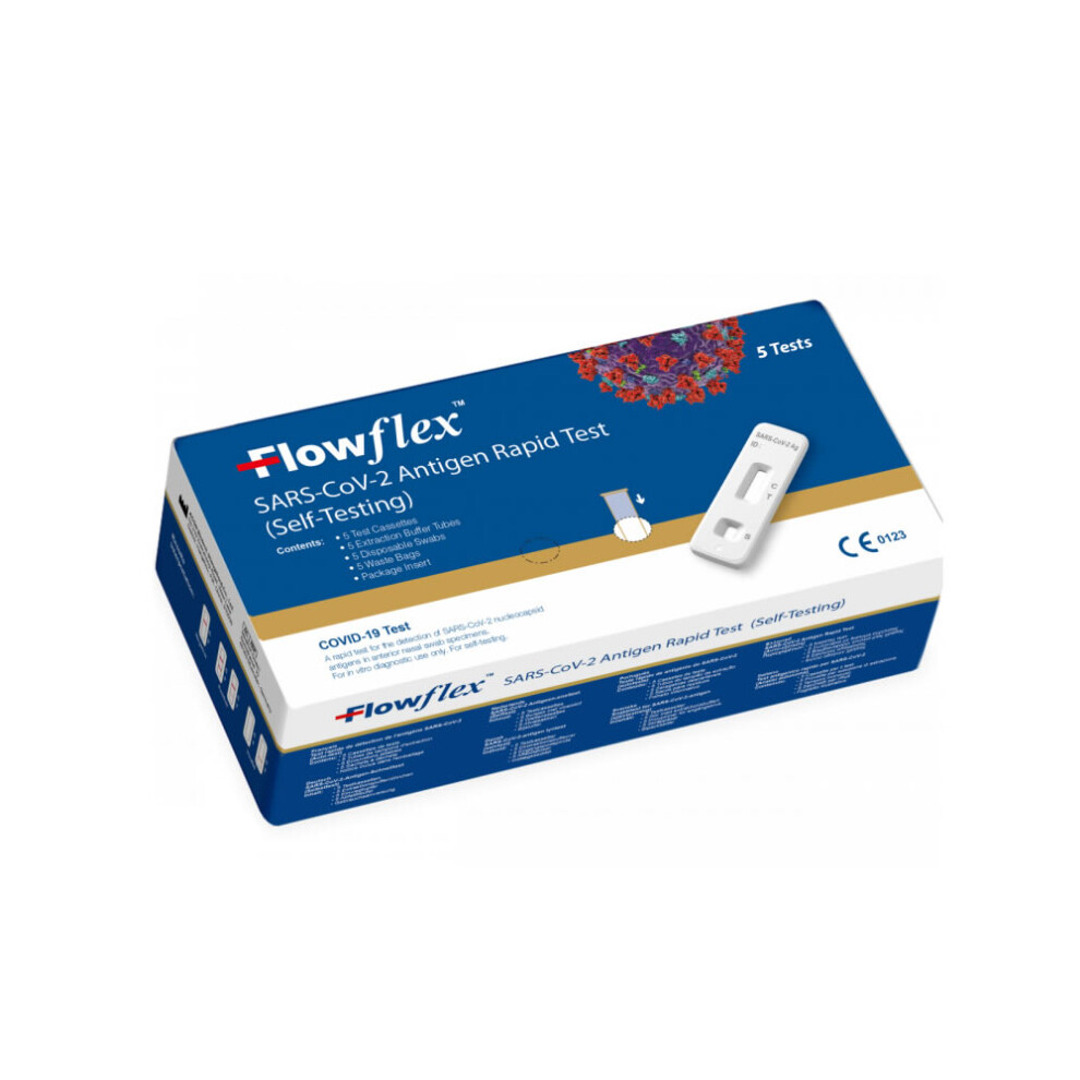 Flowflex SARS-CoV-2 Antigen Rapid Test Lateral Flow Test Kit (pk5)