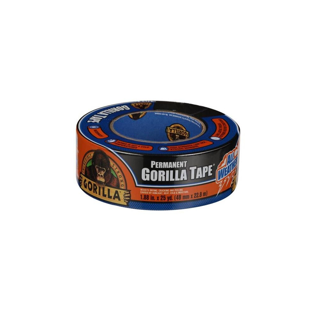 Gorilla 1026276 1.88 in. x 25 yard Gorilla All Weather Tape, Black - Pack of 6