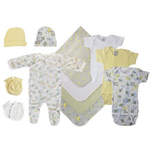 Bambini NC-0547S Unisex Baby 13 Piece Layette Sets, White & Yellow - Small