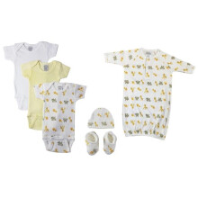 Bambini NC-0681 Unisex Newborn Baby 6 Piece Layette Sets, White