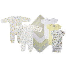 Bambini NC-0551S Unisex Baby 9 Piece Layette Sets, White & Yellow - Small