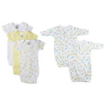 Bambini NC-0445S Unisex Baby 5 Piece Layette Sets, White & Yellow - Small