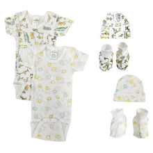 Bambini NC-0573 Unisex Newborn Baby 6 Piece Layette Sets, White