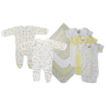Bambini NC-0554NB Unisex Baby 9 Piece Layette Sets, White & Yellow - Newborn