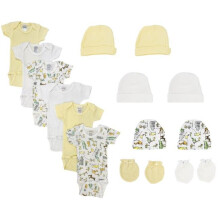 Bambini NC-0420S Unisex Baby 16 Piece Layette Sets, White - Small