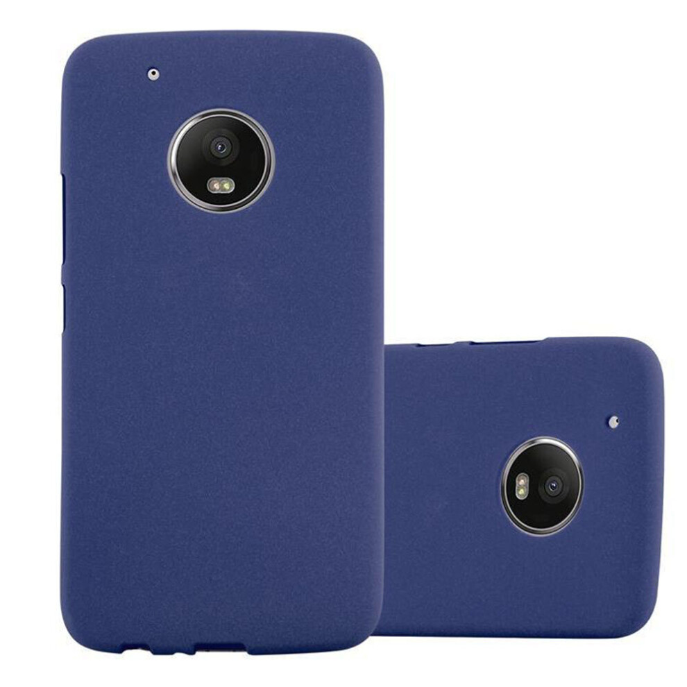 (FROST DARK BLUE) Cadorabo Case for Motorola MOTO G5 case cover